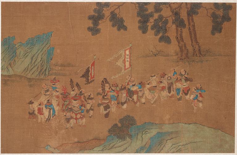 Album med målningar föreställande Envoyéer som kommer med gåvor, 职贡图 (Zhigong tu), troligen 1600-tal, efter äldre mästa.