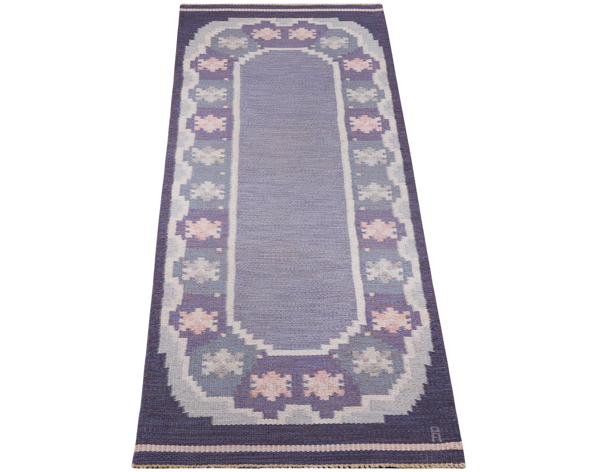 Anna-Johanna Ångström, a flat weave runner carpet, signed Å, Sweden, c. 256 x 85 cm.