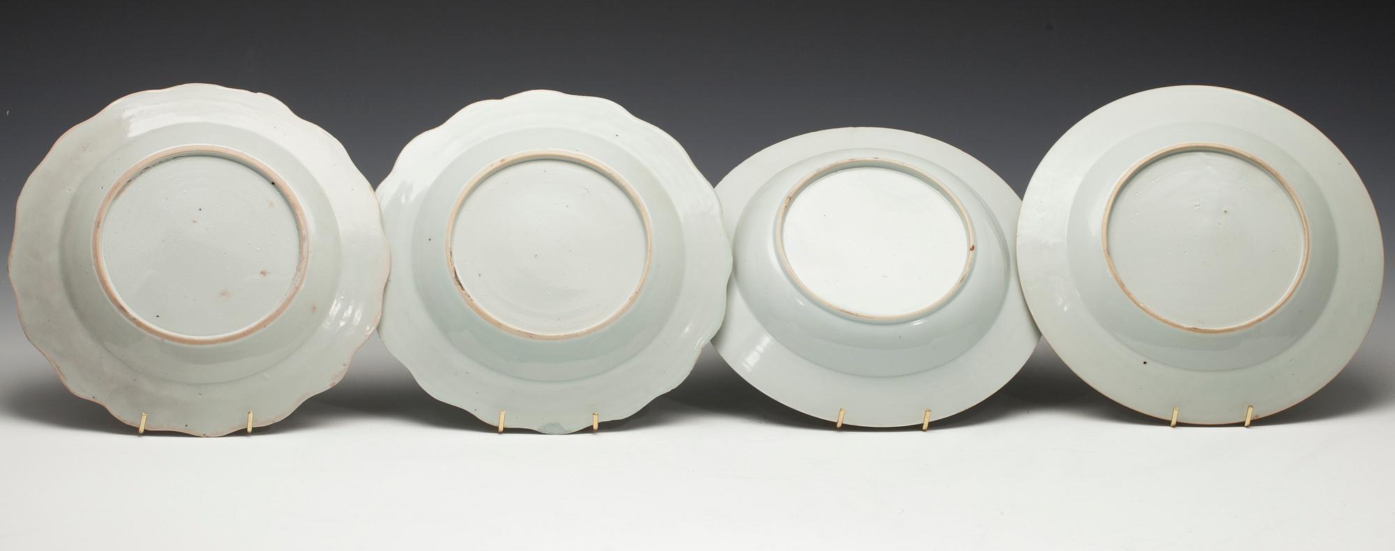 TALLRIKAR, 4 ST, porslin, Kina, Qianlong 1736-1795.