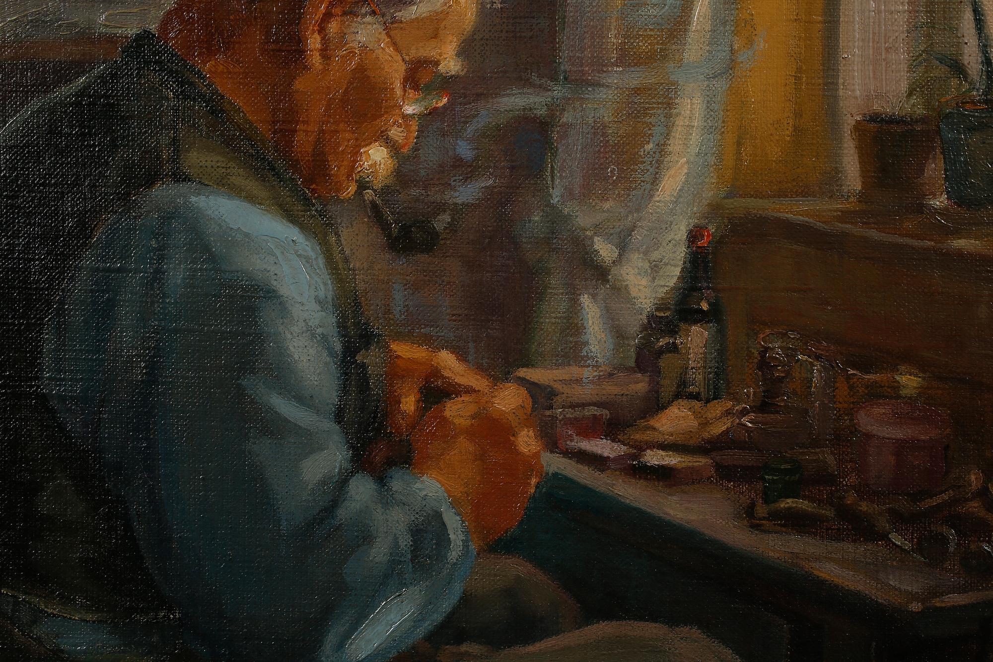 EMANUEL HANSEN, tillskriven, olja på duk, monogramsignerad.