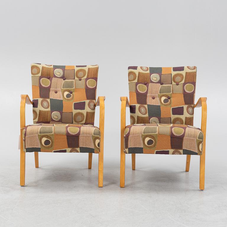 A pair of easy chairs, 1940's.