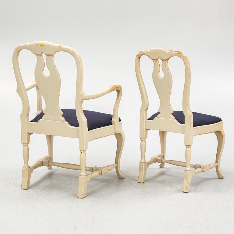 Chairs, 10 pcs, Rococo style, 20th century.