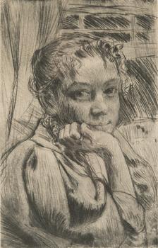 Akseli Gallen-Kallela, dry point, signed and dated in pencil.