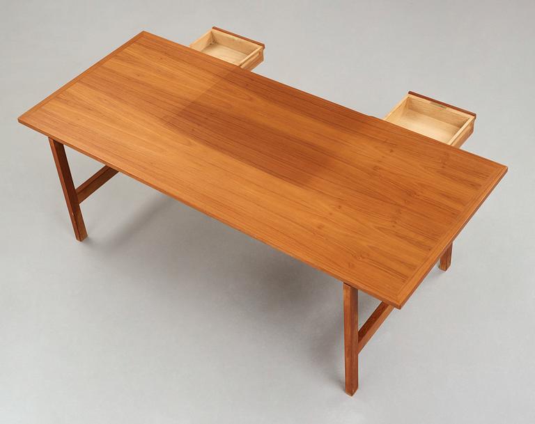 HANS J WEGNER, a "AT325A" teak and steel desk, Andreas Tuck, Denmark 1960's.