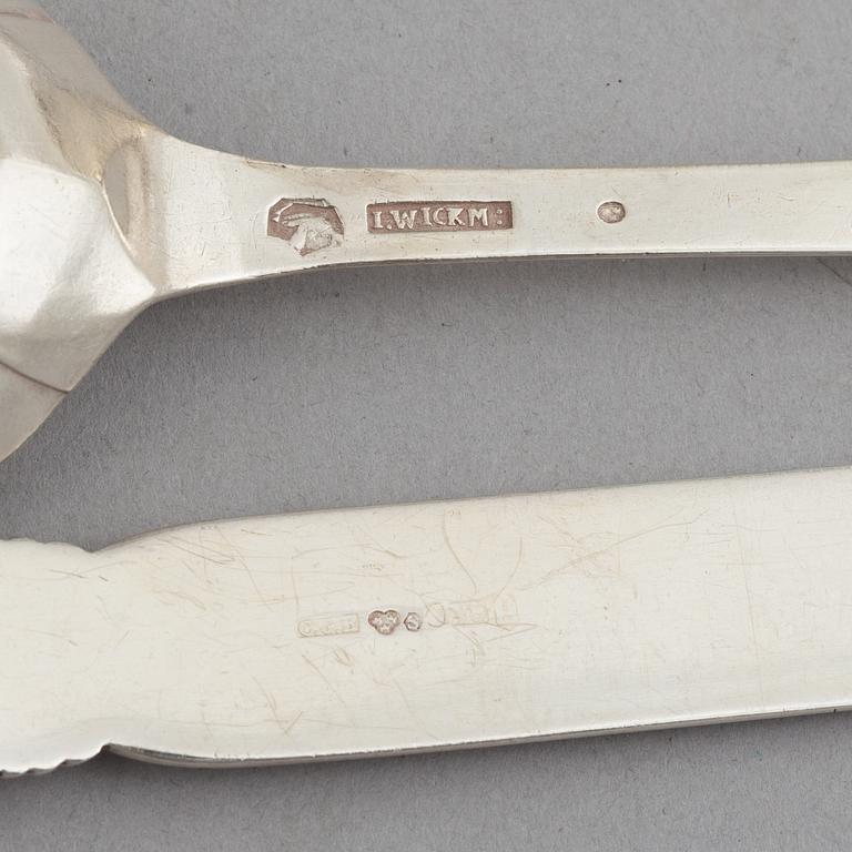 Cutlery, 27 pieces, silver, 18th-19th Century, mostly Sweden.
