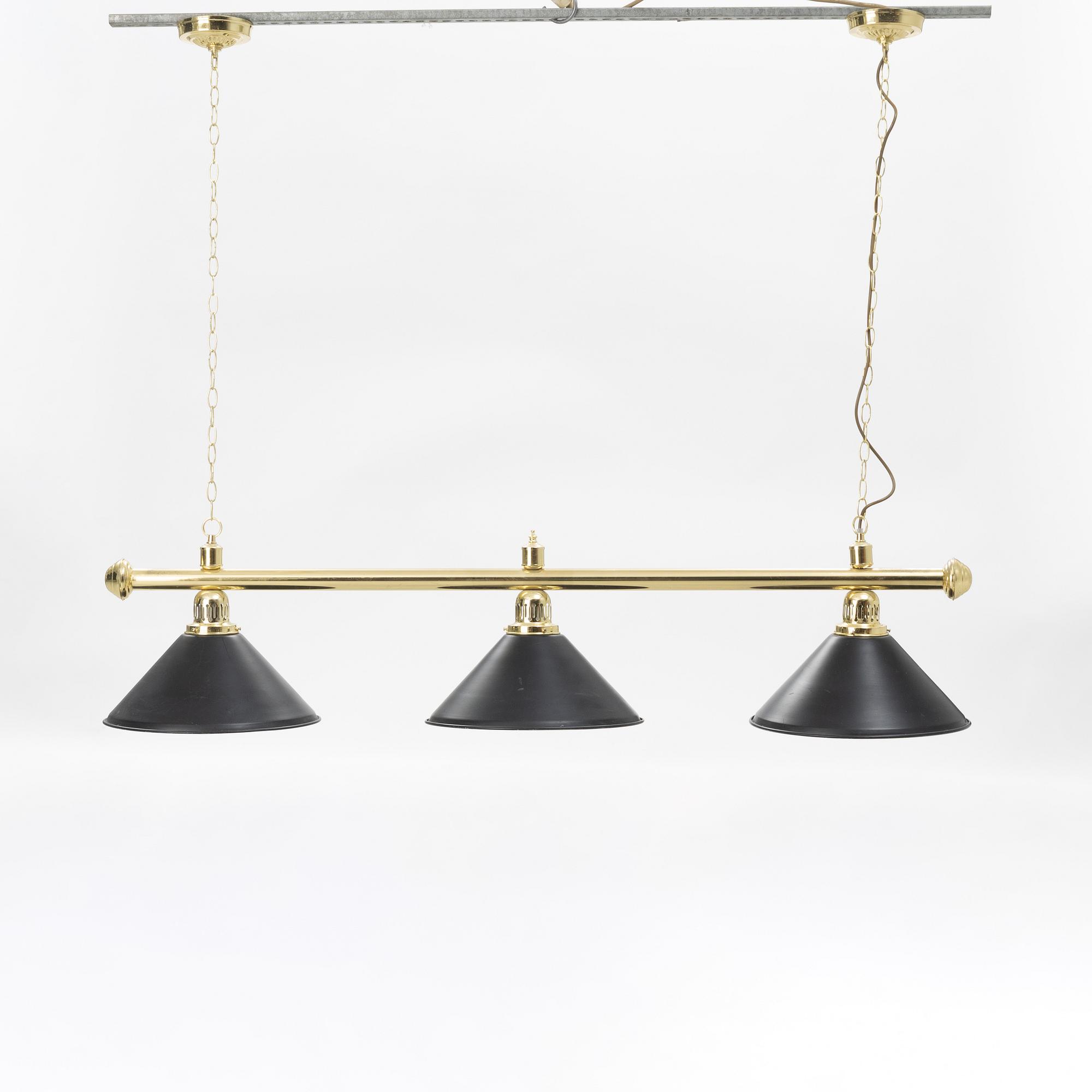 A set of lamps for a pooltable, 20th Century.