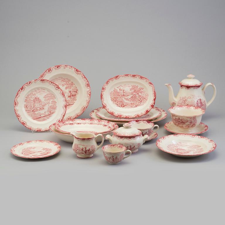 Dinnerset, 81 pieces. Rörstrand, "Bengali Röd", 1940s.