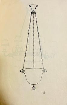 Erik Tidstrand, a model "25090" ceiling lamp, Nordiska Kompaniet, Sweden, circa 1923.