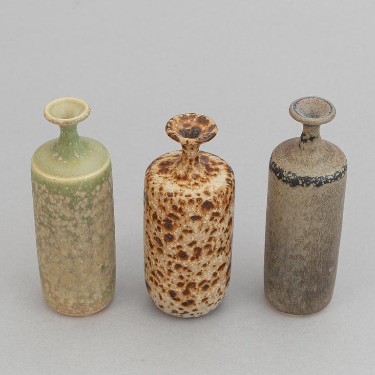 Rolf Palm, a set of ten stoneware miniature vases, Mölle.