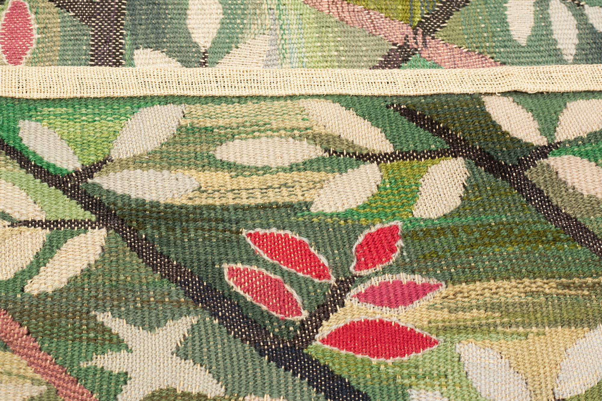Barbro Nilsson, a textile, "Grön kvist", tapestry weave, ca 210-212 x 59-60,5 cm, signed AB MMF BN.