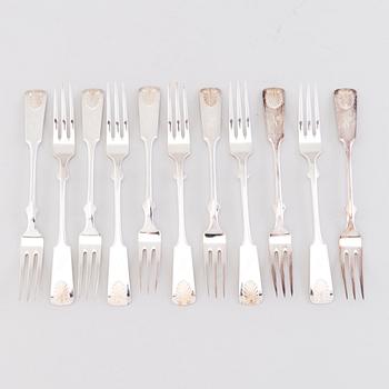 A 109 piece silver cutlery, 'Musslan' for Auran Kultasepät Turku 1960-1970s.