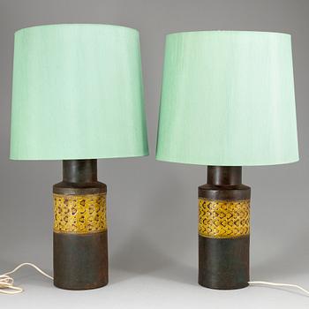 A pair of Bitosse clay table lamps, Bergboms, 1960/70s.