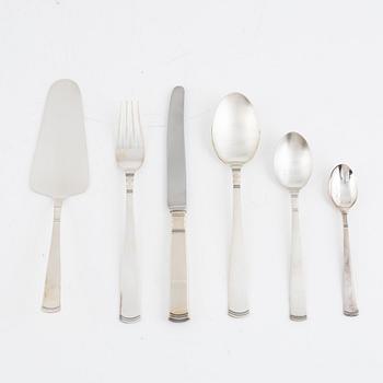 Jacob Ängman, a 46-piece Swedish silver cutlery, model 'Rosenholm', including Eskilstuna 2002.