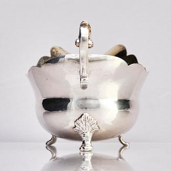 A Swedish mid- 18th century parcel-gilt silver cream-jug, mark of Johannes Weste, Stockholm 1755.