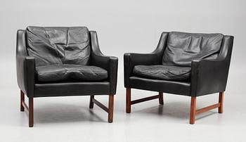 FÅTÖLJER, ett par, Danmark 1960-70-tal.