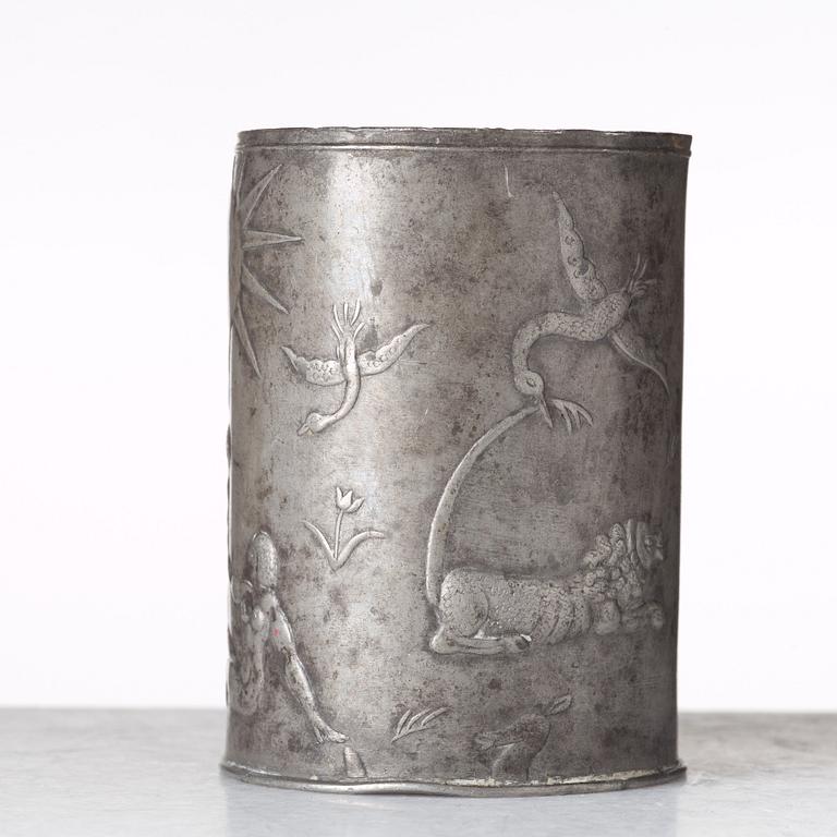 Nils Fougstedt, NILS FOUGSTEDT, a set of four pewter items, Svenskt Tenn, Sweden ca 1928.