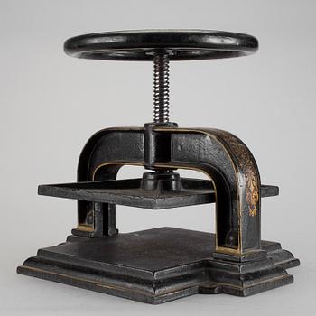 BOKPRESS, gjutjärn, No 1, Husqvarna, 1900-talets början.