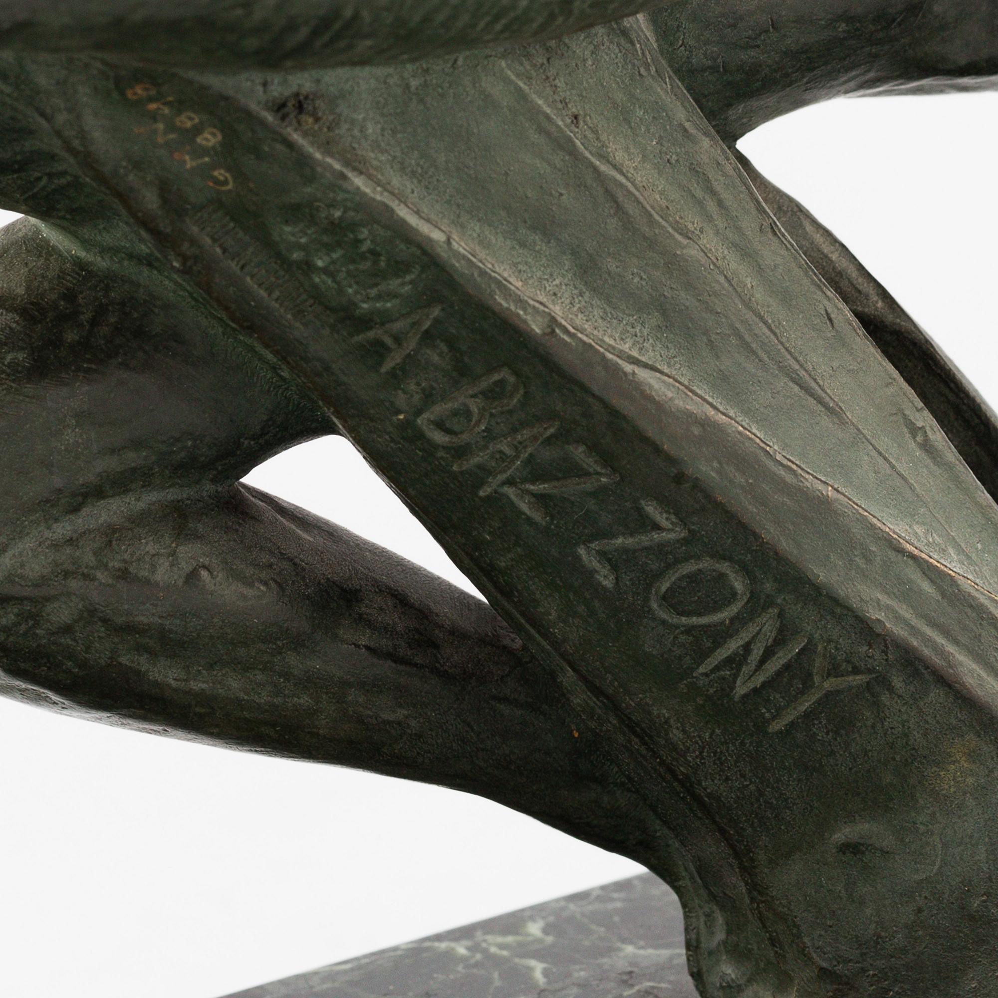 ALBERTO BAZZONI, Sculpture, bronze. Signed and mark.