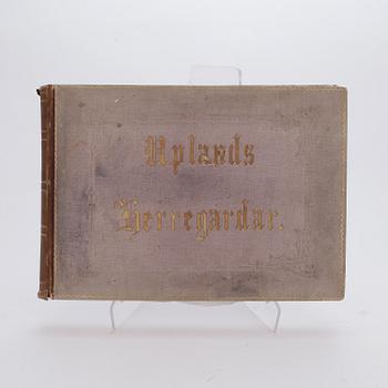 BOK, "Uplands herregårdar med beskrifvande text" av Carl-Arvid Klingspor och Bernhard Schlegel F. & G. Beijers förlag.
