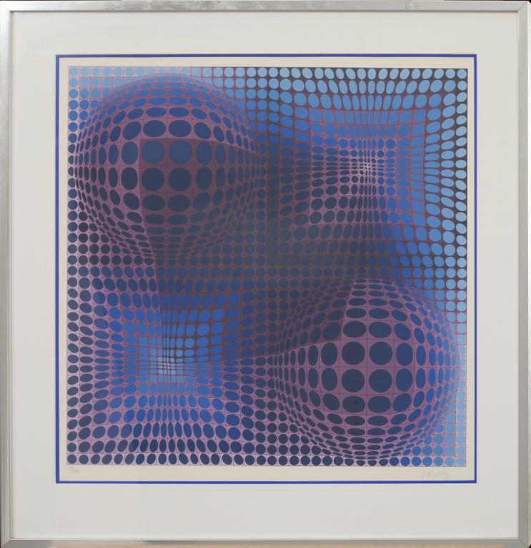 VICTOR VASARELY, färglitografi, signerad och numrerad 178/275.