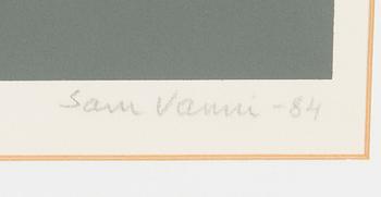 Sam Vanni, serigrafi, signerad och daterad -84, märkt E.A.