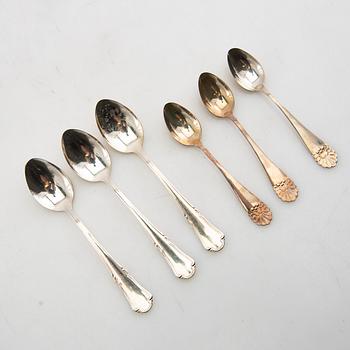 Coffee and mocha spoons, 19 pcs, silver.