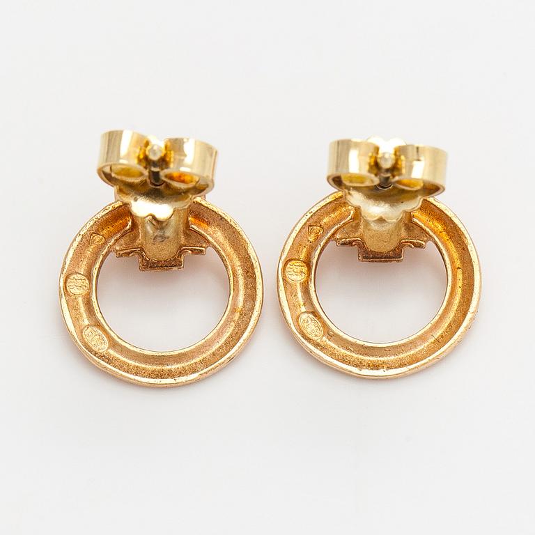 Kalevala Koru, earrings, 14K gold.