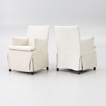 Armchairs, 4, contemporary, purchased from Walles & Walles.