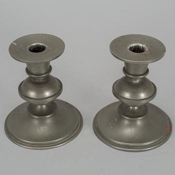 EDVIN OLLERS, a pair of peewter candlesticks, Stockholm 1950.