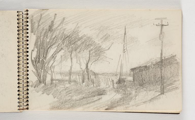 Lotte Laserstein, 10 små skissblock med teckningar.