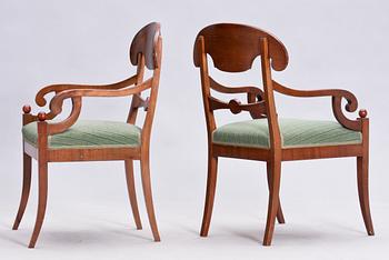 KARMSTOLAR ett par, Karl Johanstil, 1800/1900-tal.