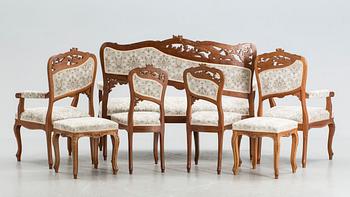 SALONGSGRUPP, 7 delar, tidigt 1900-tal.