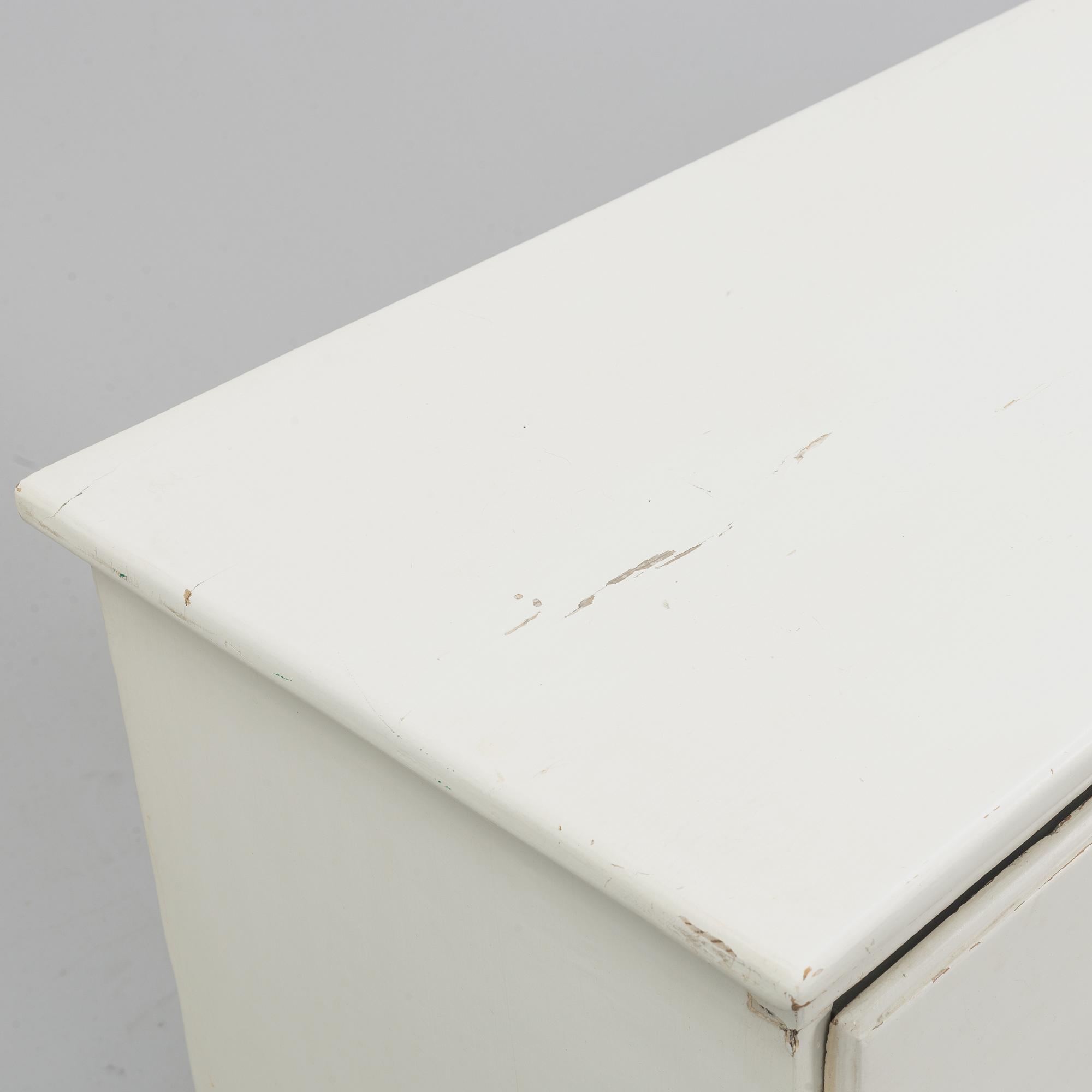 A painted chest of drawers, mid 18th Century.