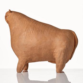 Erik Höglund, a terracotta sculpture of a bull, Sweden, signed and dated -55.