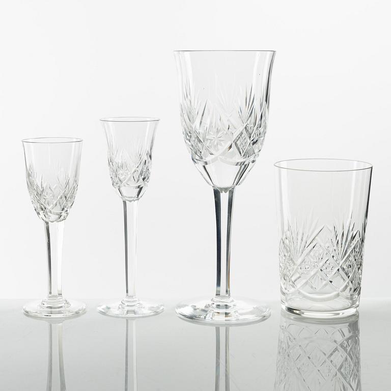 A 95-piece glass service, Riihimäen Lasi, Finland.