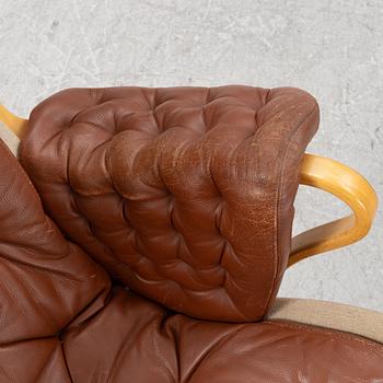 Bruno Mathsson, fåtölj med fotpall, "Pernilla", Dux.