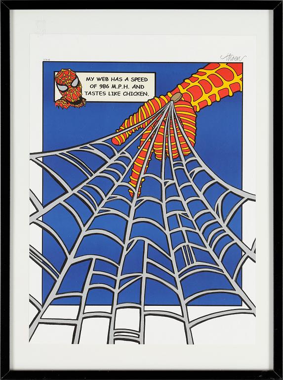 PETTER THOEN, "Spiderweb", färglitografi, signerad och numrerad, 7/275.