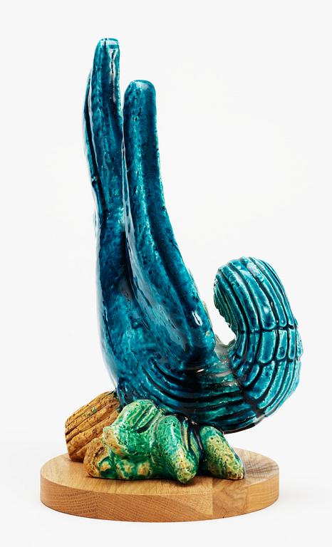 A Gunnar Nylund stoneware figure of a parrot, Rörstrand.