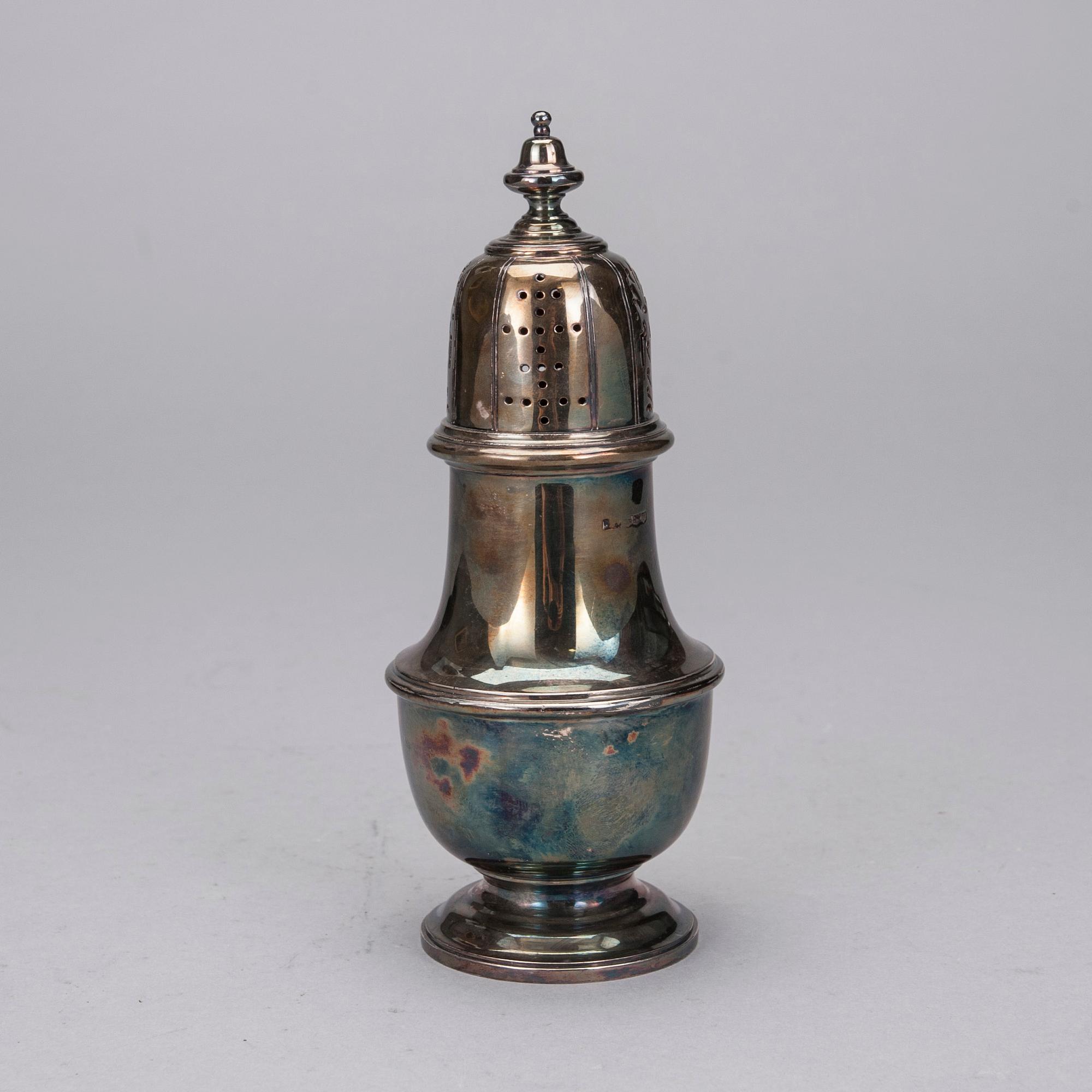 SOCKERRUSKA, sterlingsilver, Maple & co, London, England 1900-tal. Vikt 307,5 g.