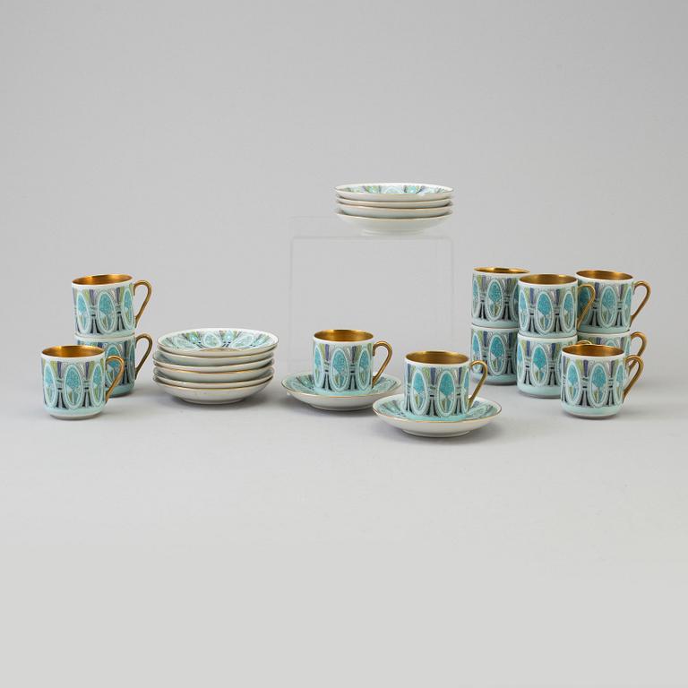 RAIJA UOSIKKINEN, A 12-piece 'Leila' porcelain coffee set from Arabia, Finland.