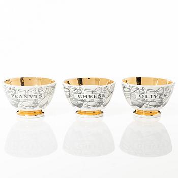 Piero Fornasetti, skålar, 6 st, Fornasetti, Milano, Italien.