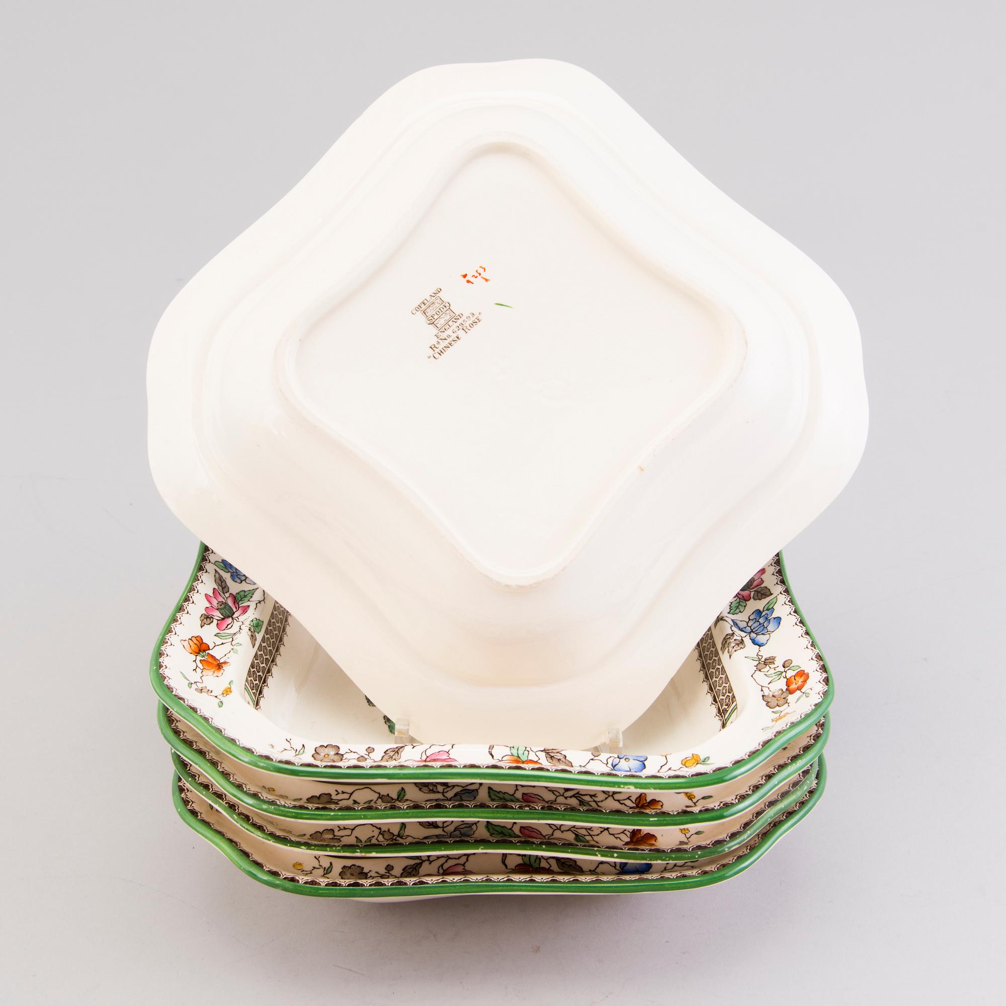 A 132-piece set of 'Chinese Rose' tableware, Copeland Spode, England 1930s.