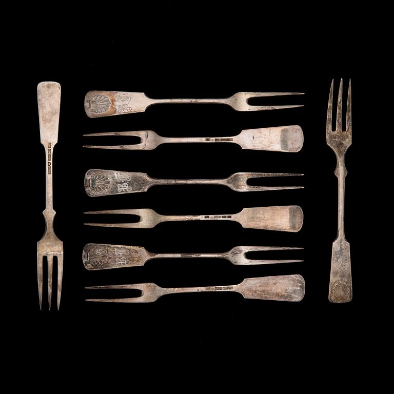 BESTICKUPPSÄTTNING, 49 delar, silver, "Musslan", Finland 1920-30-tal. Vikt ca 1308 g.
