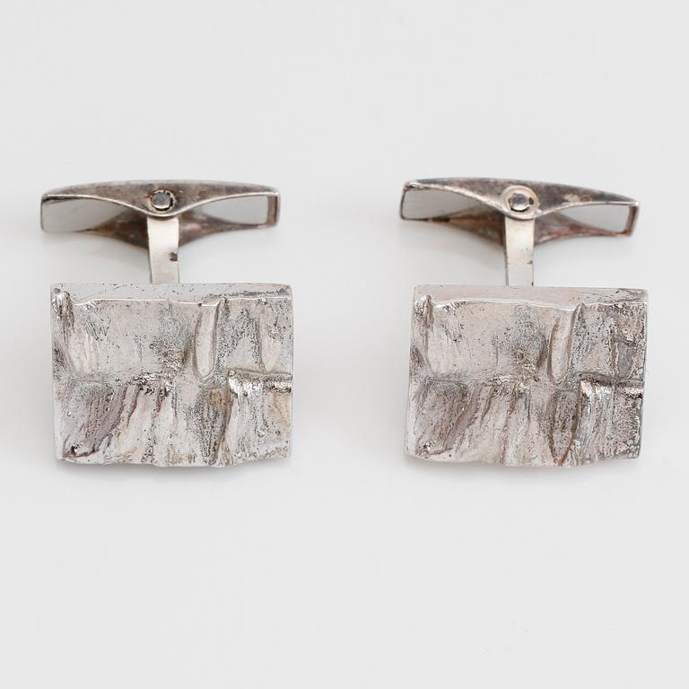 MANSCHETTKNAPPAR, 1 par, sterlingsilver, Sirokoru, Finland 1975.