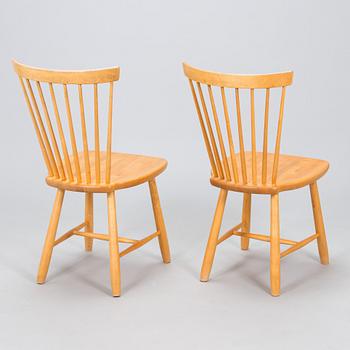 Carl Malmsten, a set of six "Lilla Åland" chairs, Stolab, dated 1990-1992.