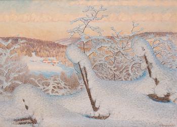 Gustaf Fjaestad, Winter landscape.