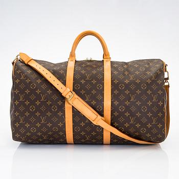 Louis Vuitton, a Monogram Canvas 'Keepall 55 Bandoulière' weekend bag.