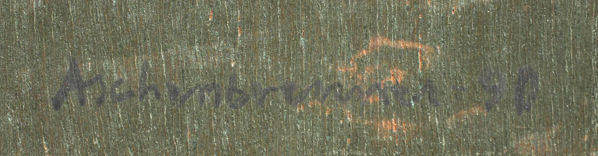 LENNART ASCHENBRENNER, brons o serigrafi på trä, sign o dat 90, numr 9/25.