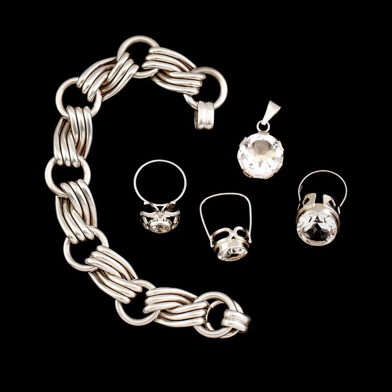 SMYCKEN, 5 st, silver, 1900-talets andra hälft.