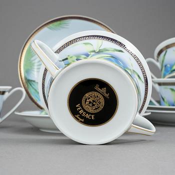 CHOKLADKOPPAR med FAT, porslin, 4 st, 'Jungle', Versace för Rosenthal.